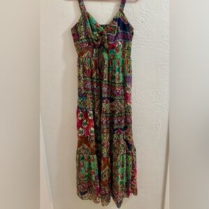 Vintage Signature by Robbie Bee Colorful Multi Pattern Chiffon Maxi Dress 10